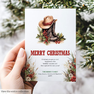 Aanpasbare kerstkaart in Wild West stijl