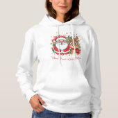 Aanpasbare Kerstman & Rendier Kerstmis Hoodie (Voorkant)