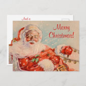 Aanpasbare Kerstman slee rit Kerstkaart Feestdagenkaart (Voorkant / Achterkant)