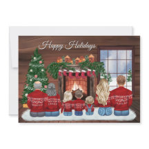 Aanpasbare Kerstmis Familie Portret Uitnodiging
