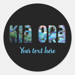 AANPASBARE KIA ORA KIWI PAUA RONDE STICKER