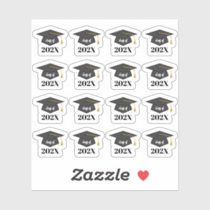 Aanpasbare Klas van 202X Senior Afstudeerhoed Sticker