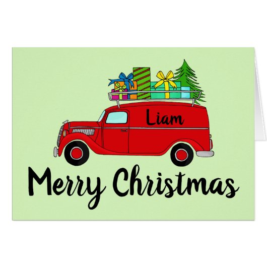 Aanpasbare Klassieke Kerstauto (Voorkant Horizontaal)