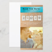 Aanpasbare kleur: DIY Save the Date Photo Cards (Voorkant / Achterkant)