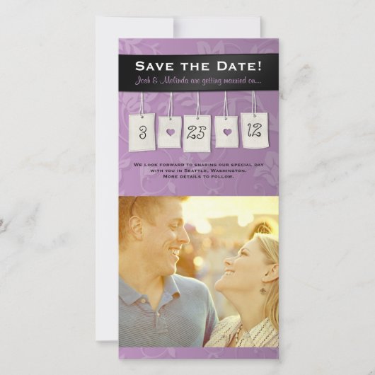 Aanpasbare kleur: DIY Save the Date Photo Cards (Voorkant)