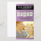Aanpasbare kleur: DIY Save the Date Photo Cards (Voorkant / Achterkant)