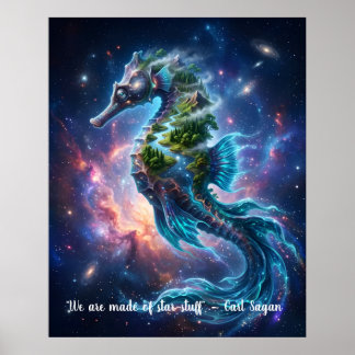 Aanpasbare Kosmische Zeepaard Poster