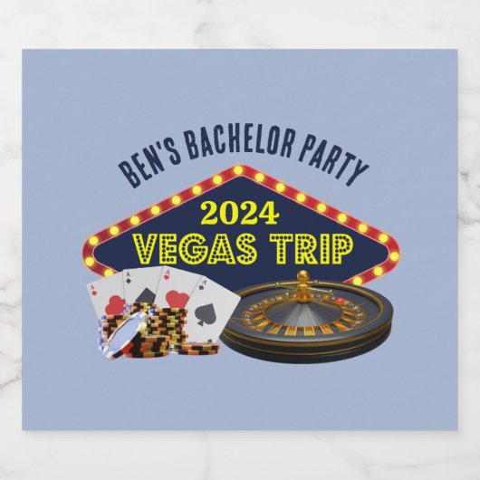 Aanpasbare Las Vegas Bachelorfeest Trip Casino Bier Etiket (Enkel label)