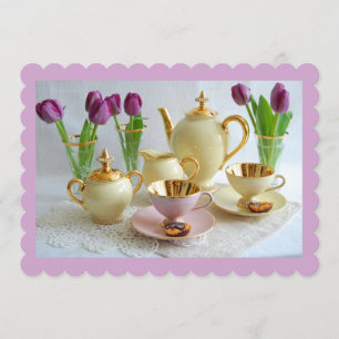Aanpasbare Lavendel Afternoon Tea Uitnodiging