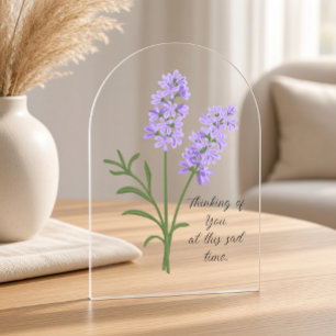 Aanpasbare Lavendel Condoleancekaart Acryl Uitnodigingen