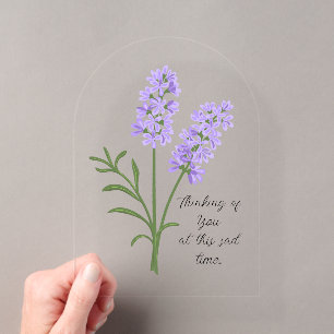 Aanpasbare Lavendel Condoleancekaart Acryl Uitnodigingen