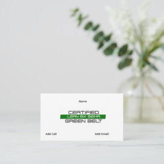 Aanpasbare Lean Six Sigma Green Belt Visitekaartje