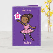 Aanpasbare leeftijd Cartoon Ballet Dancer Kaart (Gele Bloem)