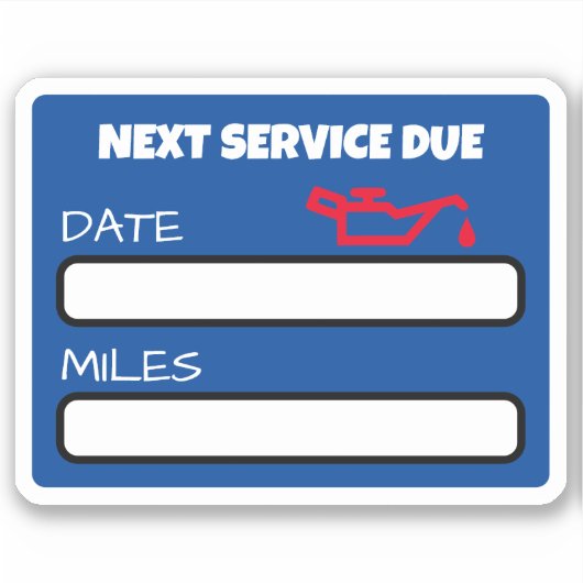 Aanpasbare Leuke Olie Verandering Herinnering Olie Sticker (Voorkant)