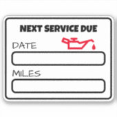 Aanpasbare Leuke Olie Verandering Herinnering Olie Sticker (Voorkant)