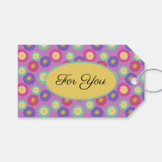 Aanpasbare Levendige Retro Bloem Stickers Cadeaulabel
