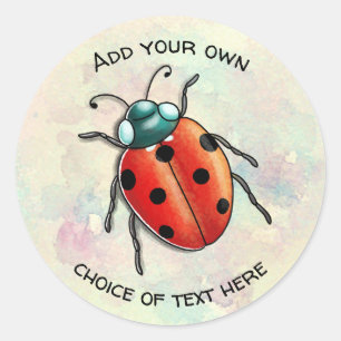Aanpasbare lieveheersbeestje ronde sticker