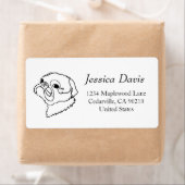 Aanpasbare Line Art Pug Etiket (Insitu)