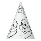 Aanpasbare Line Art Pug Feesthoedjes (Links)