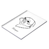 Aanpasbare Line Art Pug Notitieboek (Linkerzijde)