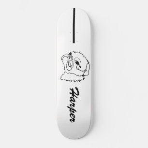 Aanpasbare Line Art Pug Skateboard