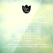 Aanpasbare Logo En Tekst Bedrijfsopeningstijden Raamsticker (Vel 3)