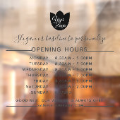 Aanpasbare Logo En Tekst Bedrijfsopeningstijden Raamsticker (Vel 2)