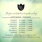 Aanpasbare Logo En Tekst Bedrijfsopeningstijden Raamsticker (Vel 3)