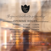 Aanpasbare Logo En Tekst Openingstijden Zakelijk Raamsticker (Vel 2)