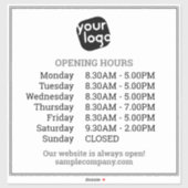 Aanpasbare Logo En Tekst Openingstijden Zakelijk  Sticker (Vel)