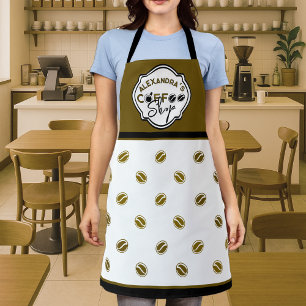 Aanpasbare logo voor koffiezaak thuis/bedrijf schort