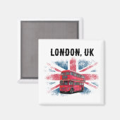 Aanpasbare London Red Bus Union Jack Souvenir Magneet (Voorkant / Achterkant)