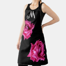 Aanpasbare M monogram roze roos bloemig