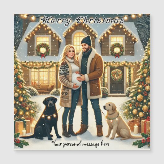 Aanpasbare magneet kerst Kaart (Voorkant)