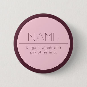 Aanpasbare moderne tekst met rand ronde button 5,7 cm