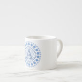 Aanpasbare Monogram Blauwe Cirkels Espresso Cup Espresso Kop (Voorkant rechts)