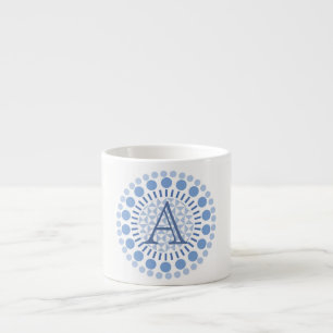 Aanpasbare Monogram Blauwe Cirkels Espresso Cup Kop