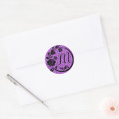 aanpasbare monogram glitter ronde sticker (Envelop)