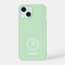 Aanpasbare Monogram & Naam Groene Hoes voor Telefo