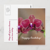 Aanpasbare Mooie Rode Orchidee Verjaardag Briefkaart (Voorkant / Achterkant)