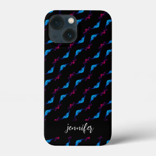 Aanpasbare naam Abstract rookpatroon iPhone 13 Mini Hoesje