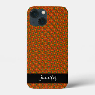 Aanpasbare naam Naadloos bloempatroon iPhone 13 Mini Hoesje