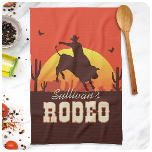 Aanpasbare NAAM Western Cowboy Stierrenruiter Rode Theedoek