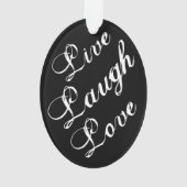 aanpasbare naamversiering met "Live Laugh Love" Ornament (achterkant)
