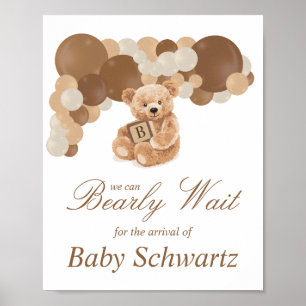 Aanpasbare Neutrale Bruine Pampas Teddybeer Bord Poster