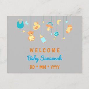 Aanpasbare nieuwe baby uniseks briefkaart