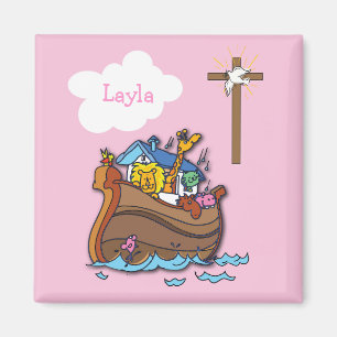 Aanpasbare Noach's Ark Doop, Meisje Roze Magneet