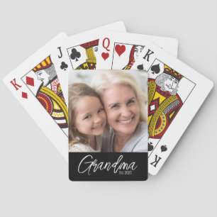 Aanpasbare oma jaar van oprichting foto pokerkaarten