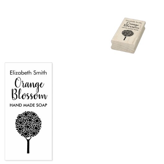 Aanpasbare Oranje Bloesem Rubberstempel (Gestempeld)