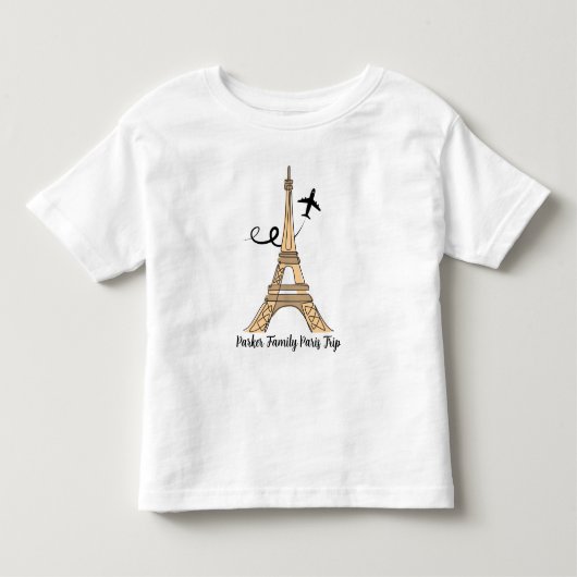 Aanpasbare Paris Trip Chic Eiffeltoren Kinder Shirts (Voorkant)